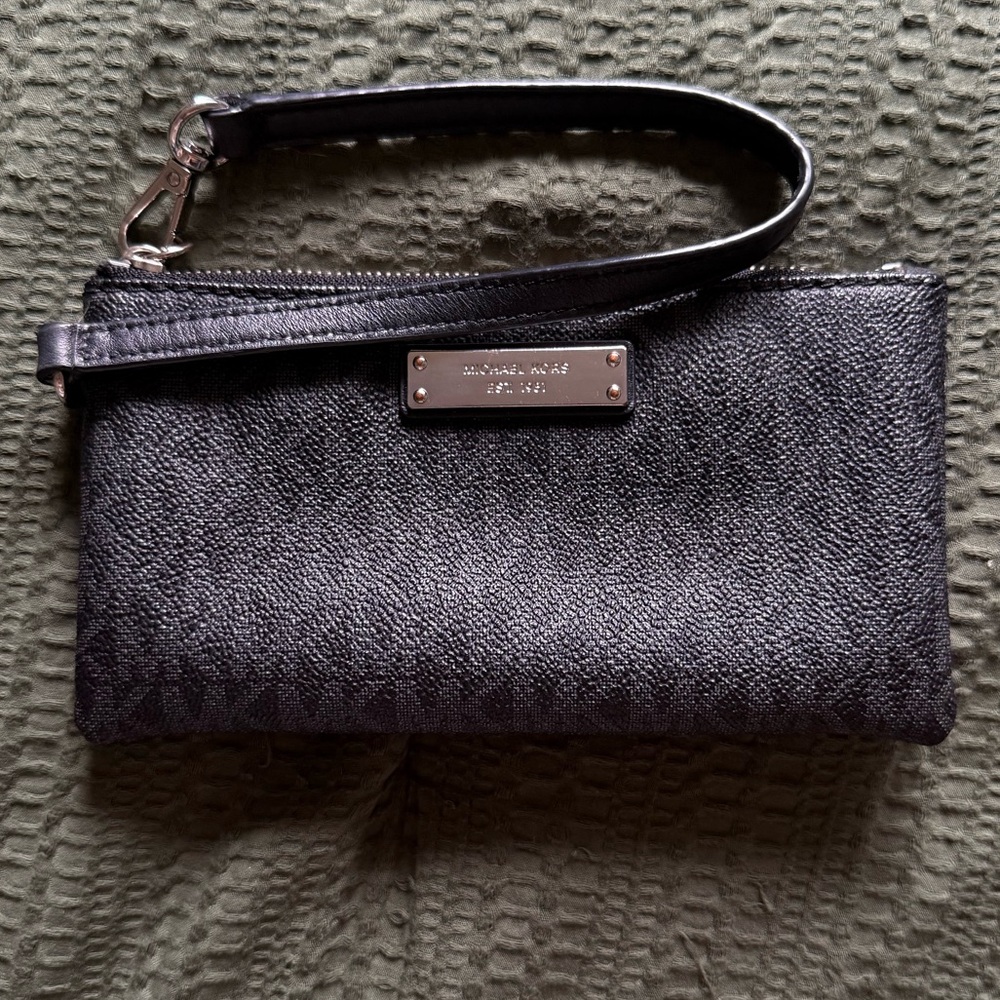 Michael Kors Wristlet Wallet with Silver Accents